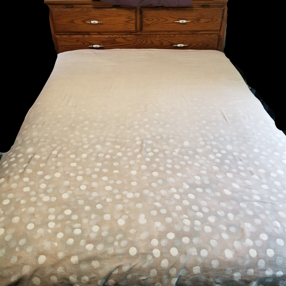 West Elm Organic Cotton Queen Duvet Cover Ombre Gray Peach Mushroom Taupe Dotted